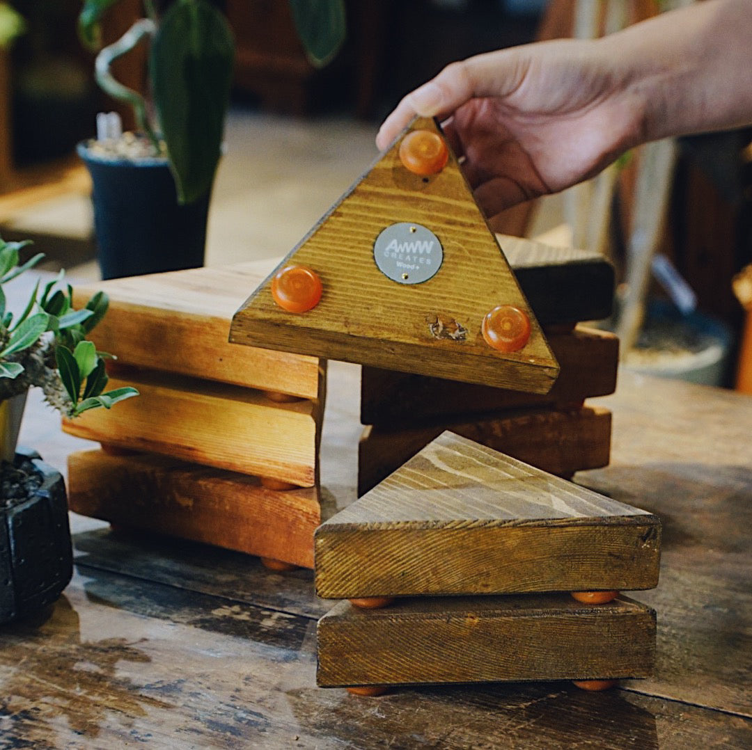 美式復古三角形墊板 Retro Triangle Wood Board